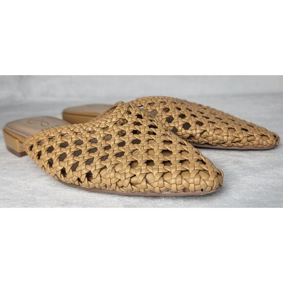 JOEI Behold Woven Leather Mule Pointed Toe Slip On Flat in Tan | 6 - Picture 10 of 13